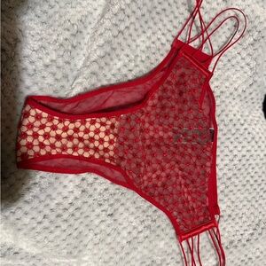 Red Lace Strappy Panties
